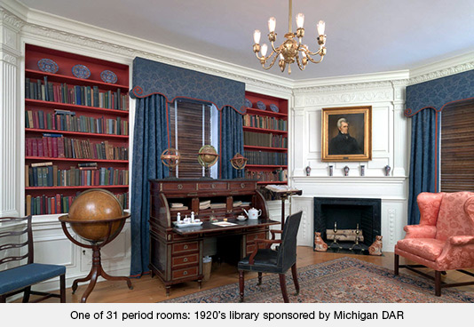 One of 31 period rooms - 1920s Library sponsored by Michigan DAR
