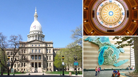 Capitol Building and Michigan Historical Museum