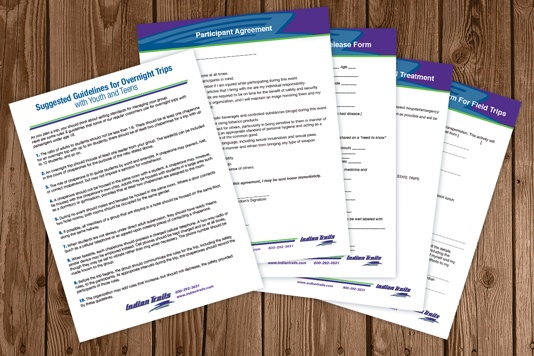 Indian Trails Forms on Table