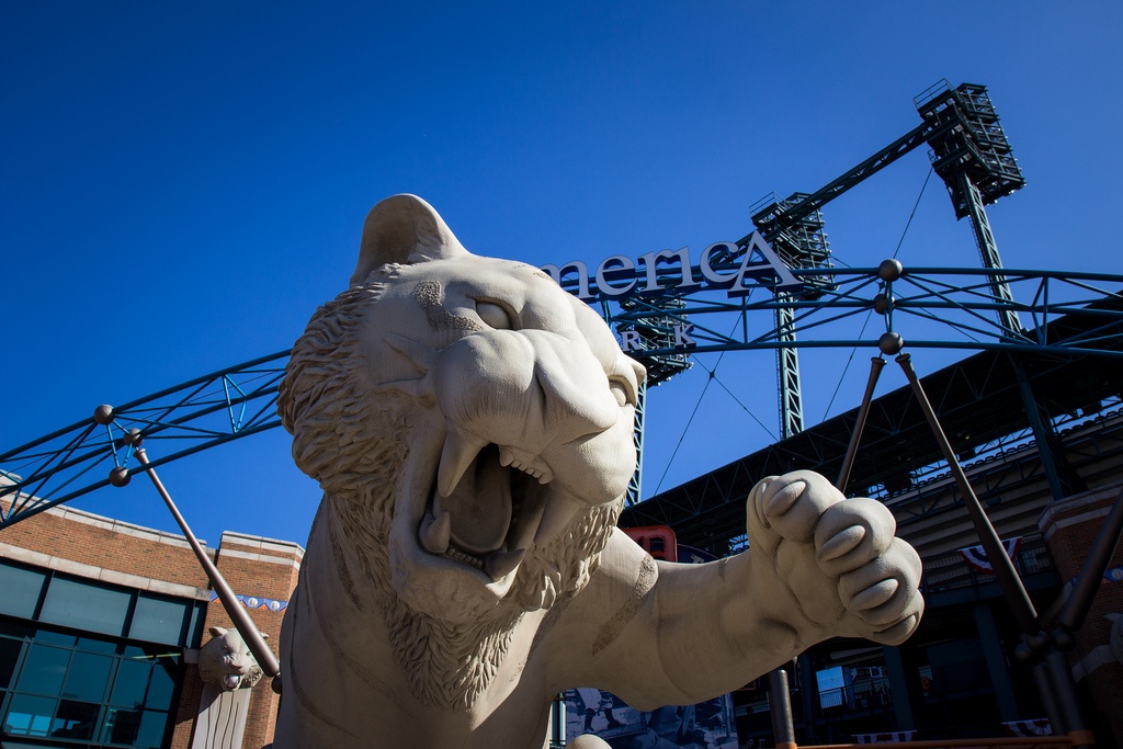 Visiting Comerica Park for a Tigers game.